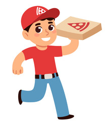 Cartoon pizza delivery boy