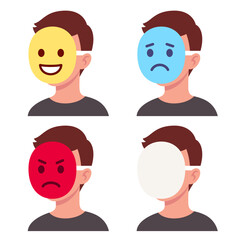 Emoji face mask showing emotion