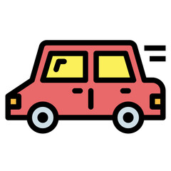 car filled outline icon style