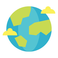 planet earth flat icon style