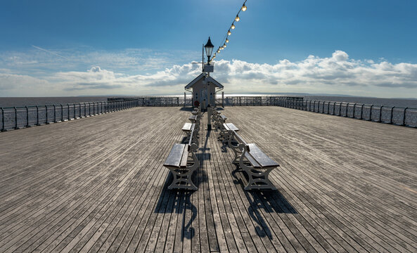 the wooden deck of the Victorian Pier in Penarth