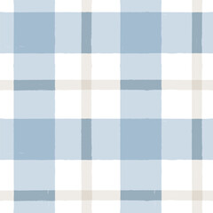 Fototapeta na wymiar Gingham seamless pattern. watercolor plaid stripes, Vector checkered paint brush lines. Tartan texture for spring picnic table cloth, shirts, plaid, clothes, blankets, paper.