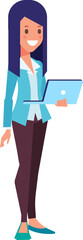 Business woman flat character silhouette