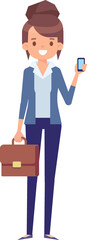 Business woman flat character silhouette