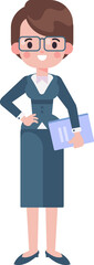 Business woman flat character silhouette