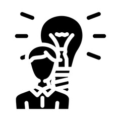 idea customer testimonial glyph icon vector. idea customer testimonial sign. isolated symbol illustration