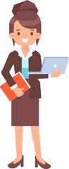 Business woman flat character silhouette