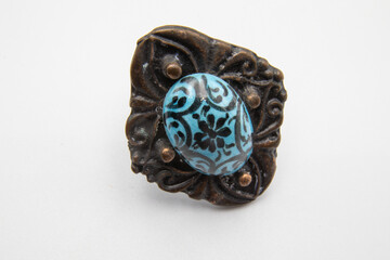 Ring with blue gem