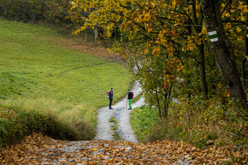 Men trekking on Mala Fatra