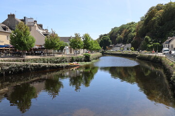 La rivière Laïta, ville de Quimperlé, département du Finistère, Bretagne, France