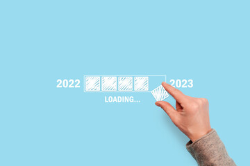 Loading the new year with the manual addition of drawn squares.