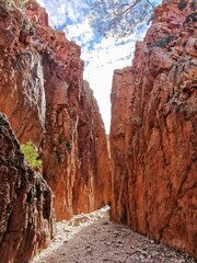 Vertical shot of the Standley Chasm in Northern territory, Australia