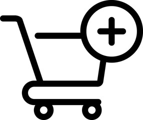 Internet shopping, e-commerce, market  linear symbol
