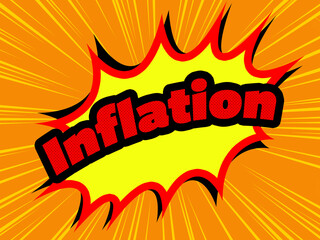 high prices and exploding inflation concept