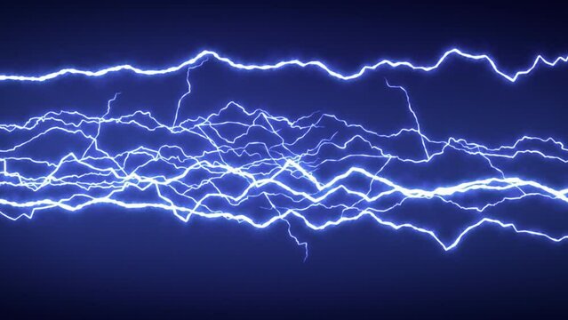Brightly glowing electric lightnings placed horizontally in the center of the screen.