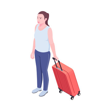 Isometric Woman Travelling