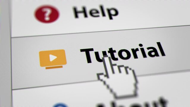 Mouse Cursor Clicking Tutorial Menu Bars on Web Browser. All data on the Footage are Fictional, Created Especially for This Concept
