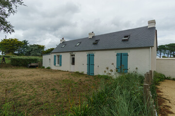 Fototapeta na wymiar Old rural school at the island of Callot, Brittany, France
