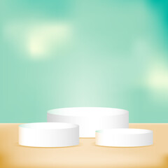 3D rendering scene with podium and abstract background. podium for cosmetic product presentation.