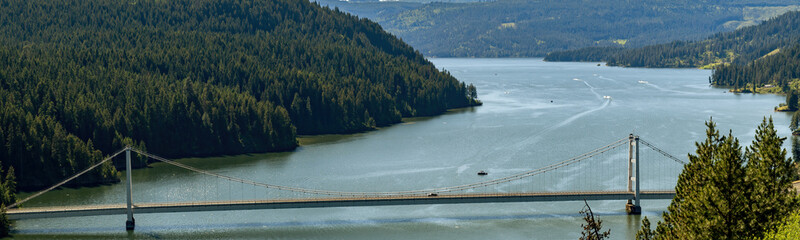 Bridge crosses reservoir in north Idaho
