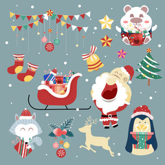 Merry Christmas elements in Christmas festival