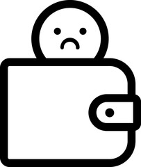 Empty wallet, financial crisis icon