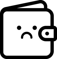 Empty wallet, financial crisis icon
