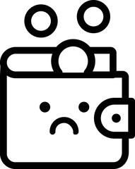 Obraz premium Empty wallet, financial crisis icon