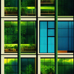 seamless texture pattern windows in the window, sustainable eco city