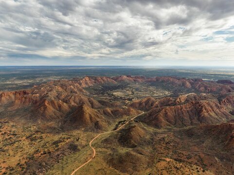 Aerial Shot Of The Ayers Rock During The Day In Australia