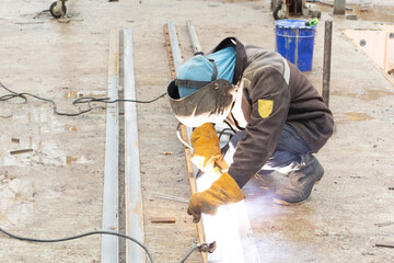 Welding works.The work of a welder in the construction of buildings and structures.