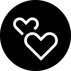 Heart black glyph icon