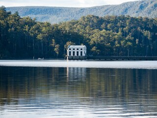 Beautiful view of the St. Clair lake in Tasmania, Australia