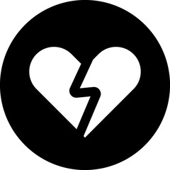 Heart black glyph icon