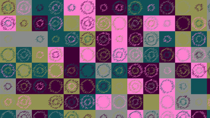 green, pink and grey geometric pattern, seamless wallpaper for fabric, tile, tablecloth