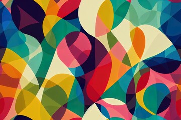 Colorful hand drawn trendy contemporary abstract shapes seamless pattern. 2d illustrated modern collage illustration