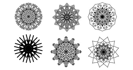 Set Mandala, Black mandala,
luxury ornamental mandala design background,mandala design,Mandala pattern Coloring book Art wallpaper design, tile pattern, Islam, Arabic, Indian, Black and White Mandala
