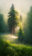 Obraz premium morning in the forest