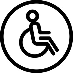 Disabled Handicap icon.Handicapped patient line icon. Disabled man outline vector icon