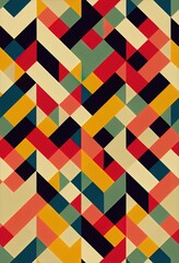 70's Retro Seamless Pattern. 60s and 70s Aesthetic Style.