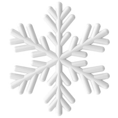 Snowflake. Christmas decoration. 3D illustration.