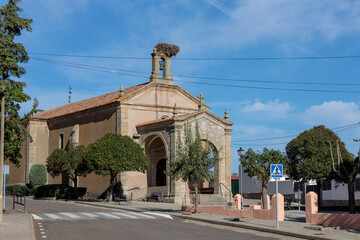 Obraz premium Stork's Nest on a Church Tower in Spain