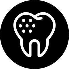 tooth caries cartoon icon
