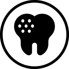 tooth caries cartoon icon