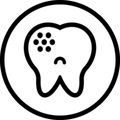 tooth caries cartoon icon