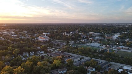 Aerial view of Wheaton, Illinois. USA