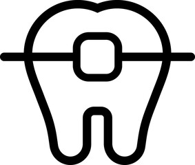 Orthodontist icon.Tooth line icon
