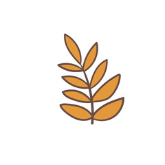 Hand drawn vector autumn leaf icon. Design for poster, textiles, clothing and website. Simple element
