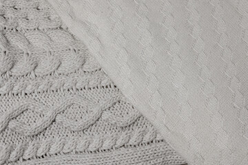 Fototapeta na wymiar white knitted fabric texture