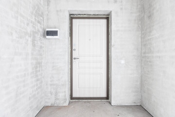 interior of the apartment without decoration in white colors